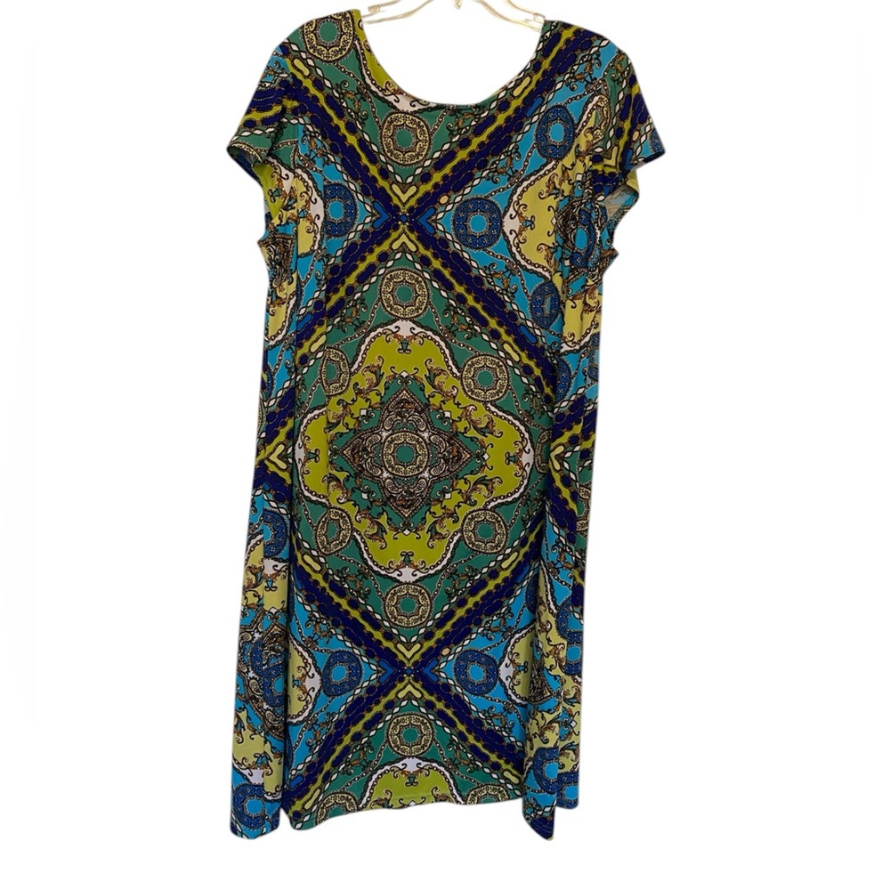 R&K Multicolor Geometric Dress Woman’s 2X